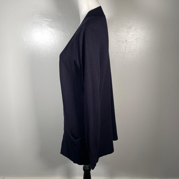 Premise Studio Black Shawl Neck Open Front Soft Knit Long Sleeve Cardigan S - Picture 7 of 13